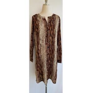 Veronica M. Snakeskin Print Shirt Dress Size M
